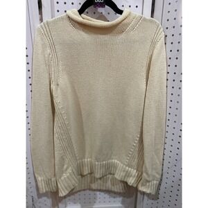 J Crew Always Cream Knit Turtleneck Sweater Size M
